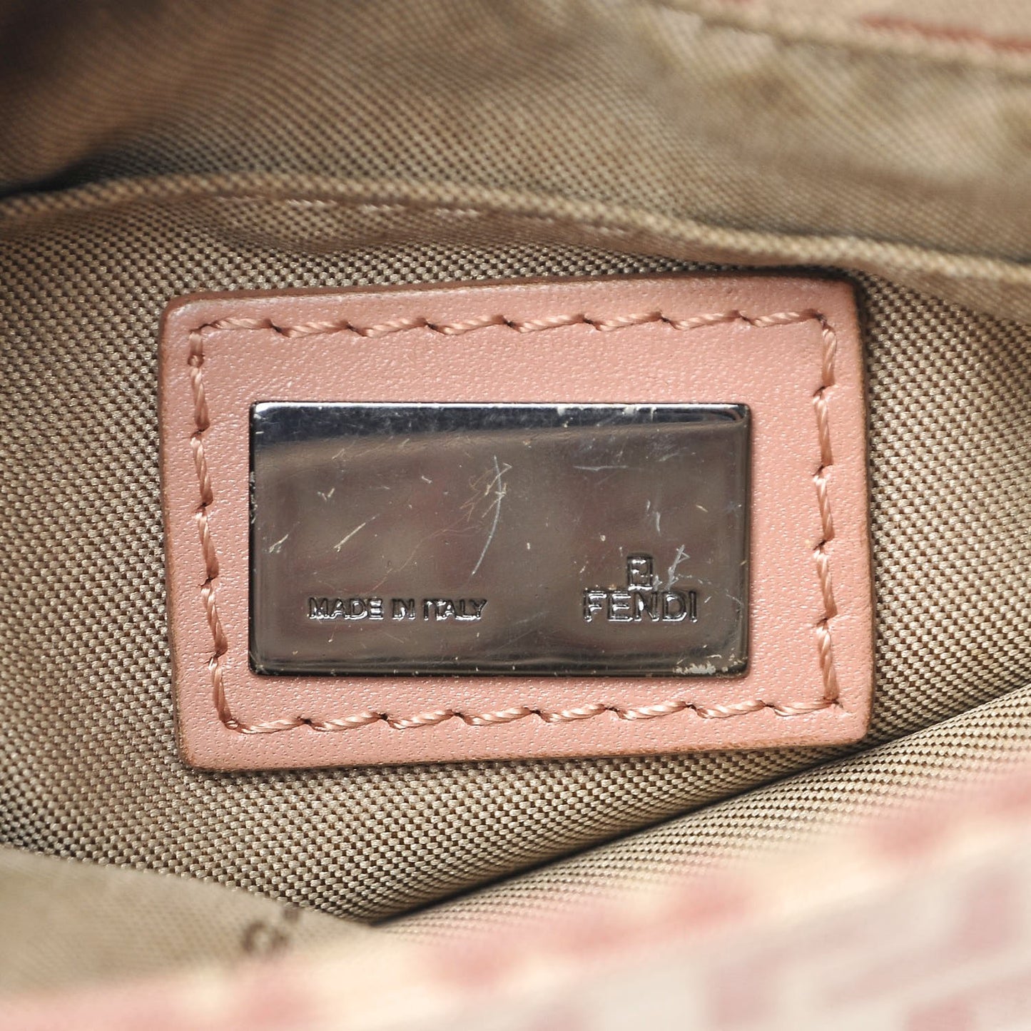Zucchino Vitello Baguette Crossbody Beige Bruciato Bois de Rose