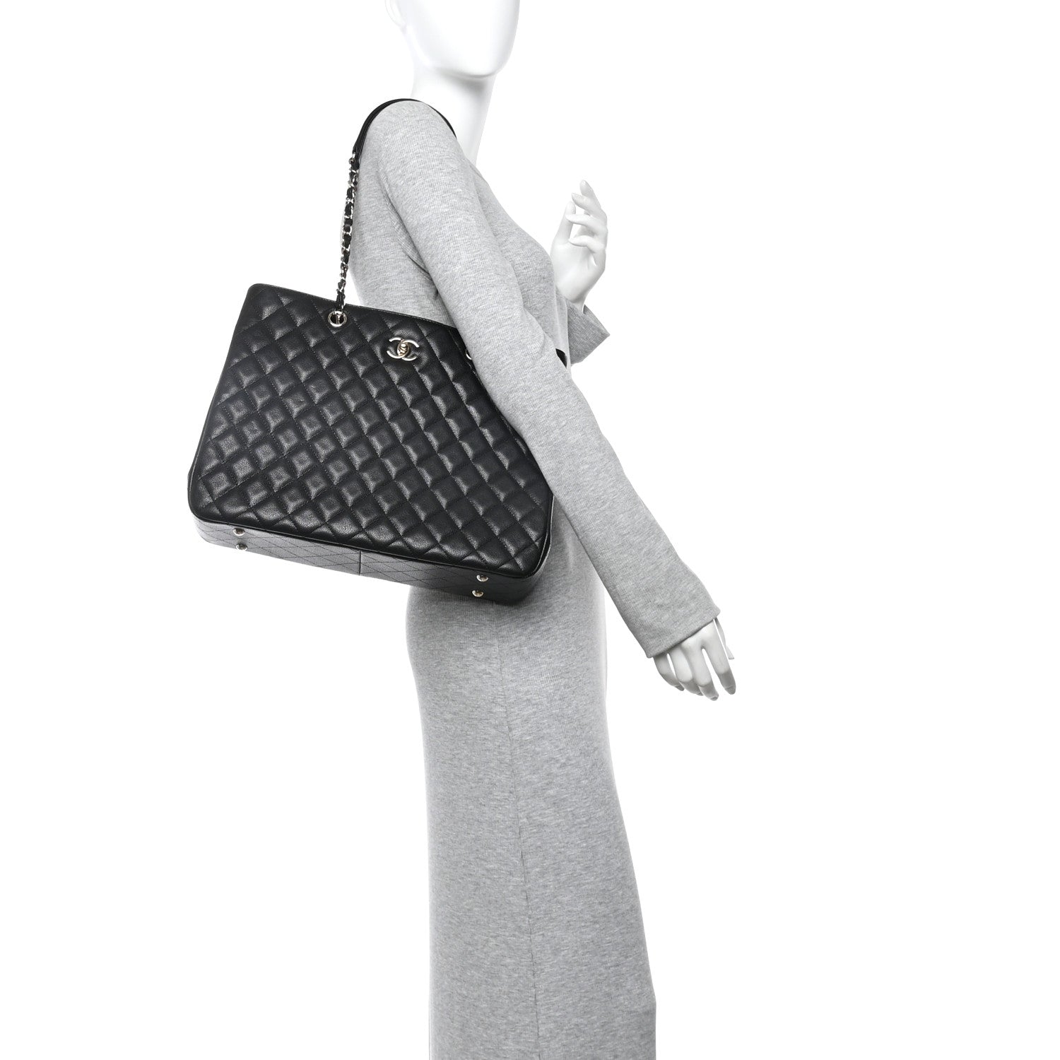 Chanel Caviar Quilted Large Shopping Tote Black 2 of 10