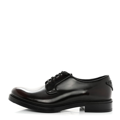 Prada Spazzolato Lace Up Oxfords 10 Bruciato Fume 1 of 9