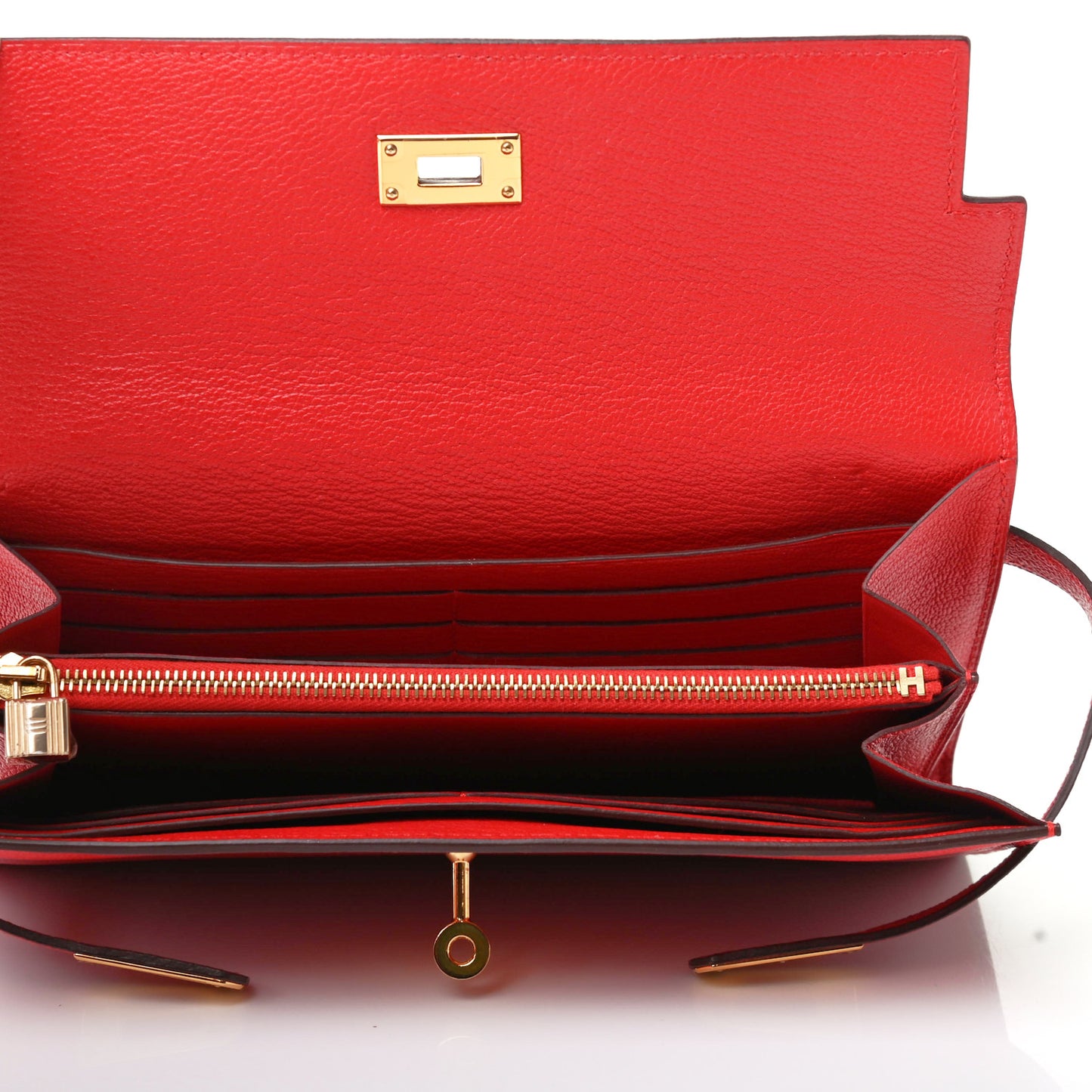 Chevre Mysore Kelly Longue Wallet Rouge Tomate