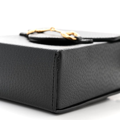 Gucci Dollar Calfskin Vertical Horsebit 1955 Crossbody Bag Black 9 of 9