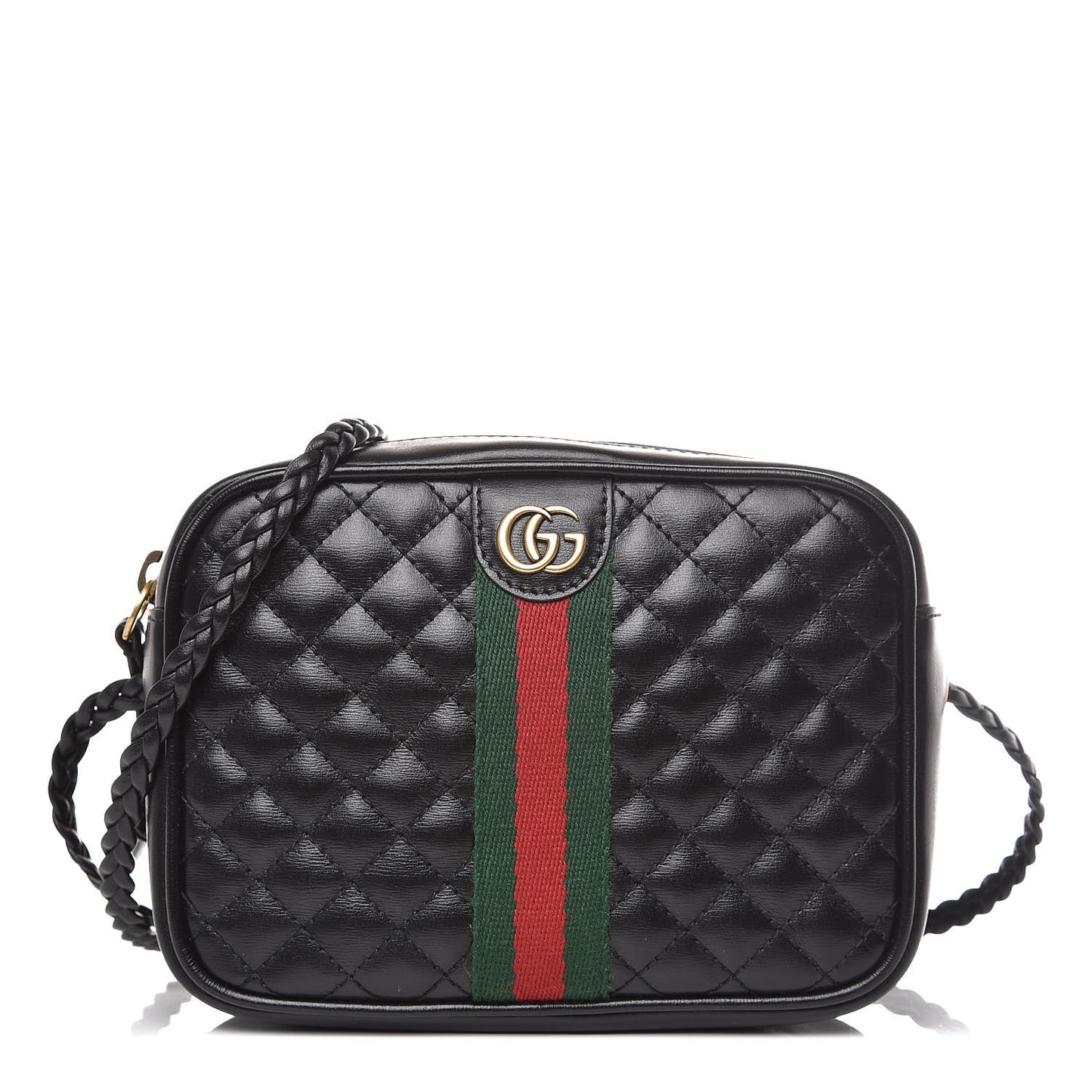 Calfskin Trapuntata Web Mini GG Shoulder Bag Black