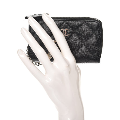 Chanel Caviar Quilted Key Holder Case Black 2 of 7