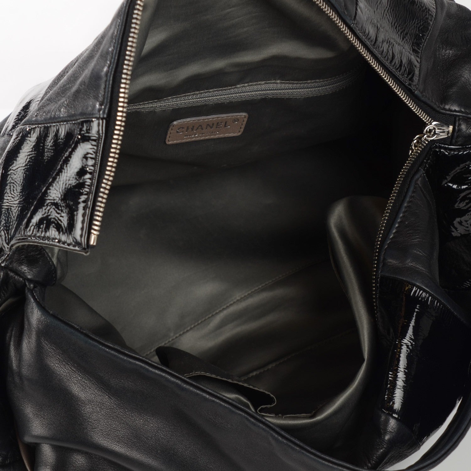 Chanel Patent Patchwork Brooklyn Hobo Black 5 of 7