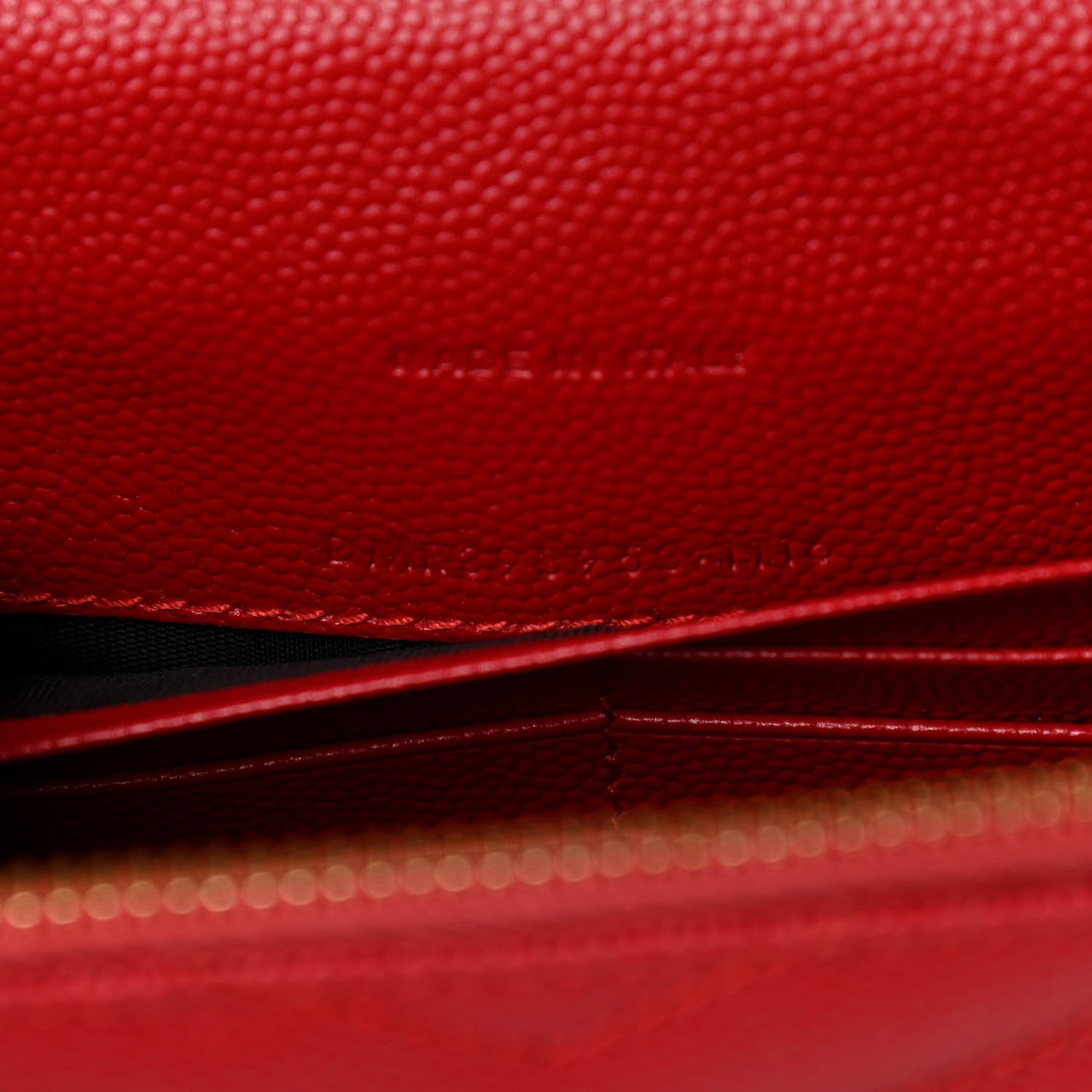 Grain De Poudre Matelasse Chevron Monogram Envelope Chain Wallet New Red