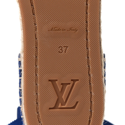 Louis Vuitton Canvas Escale Starboard Espadrille Flats 37 Blue 8 of 11