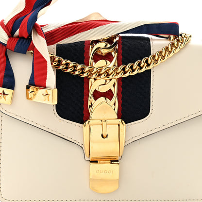 Gucci Calfskin Mini Sylvie Chain Shoulder Bag White 9 of 11