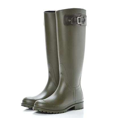 Saint Laurent Rubber Festival 25 High Rain Boots 36 Khaki 3 of 10