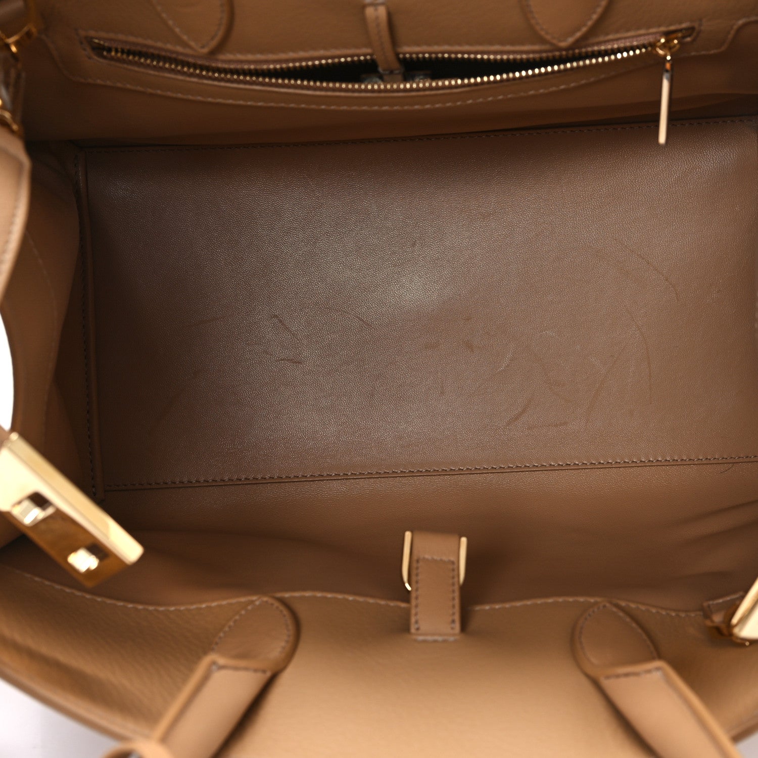Salvatore Ferragamo Calfskin Medium Hug Bag Camel 5 of 13