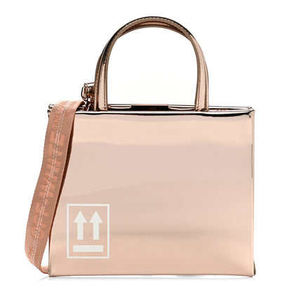 Off-White Metallic Patent Mini Box Bag Rose Gold 1 of 9
