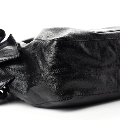 Valentino Garavani Crinkled Canvas Small Nuage Bow Hobo Black 6 of 10