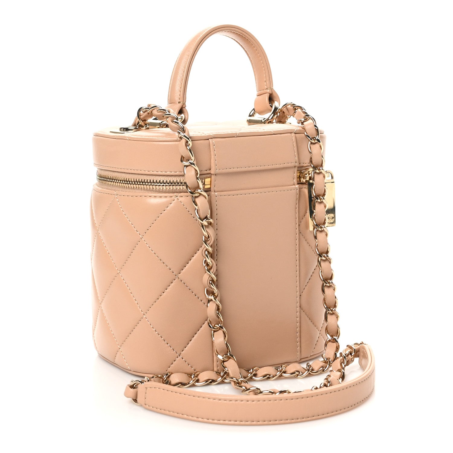 Chanel Lambskin Quilted Trendy Vanity Case Beige 3 of 10