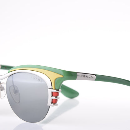 Prada Mirrored Dixie Sunglasses SPR 60O Green Yellow 5 of 8