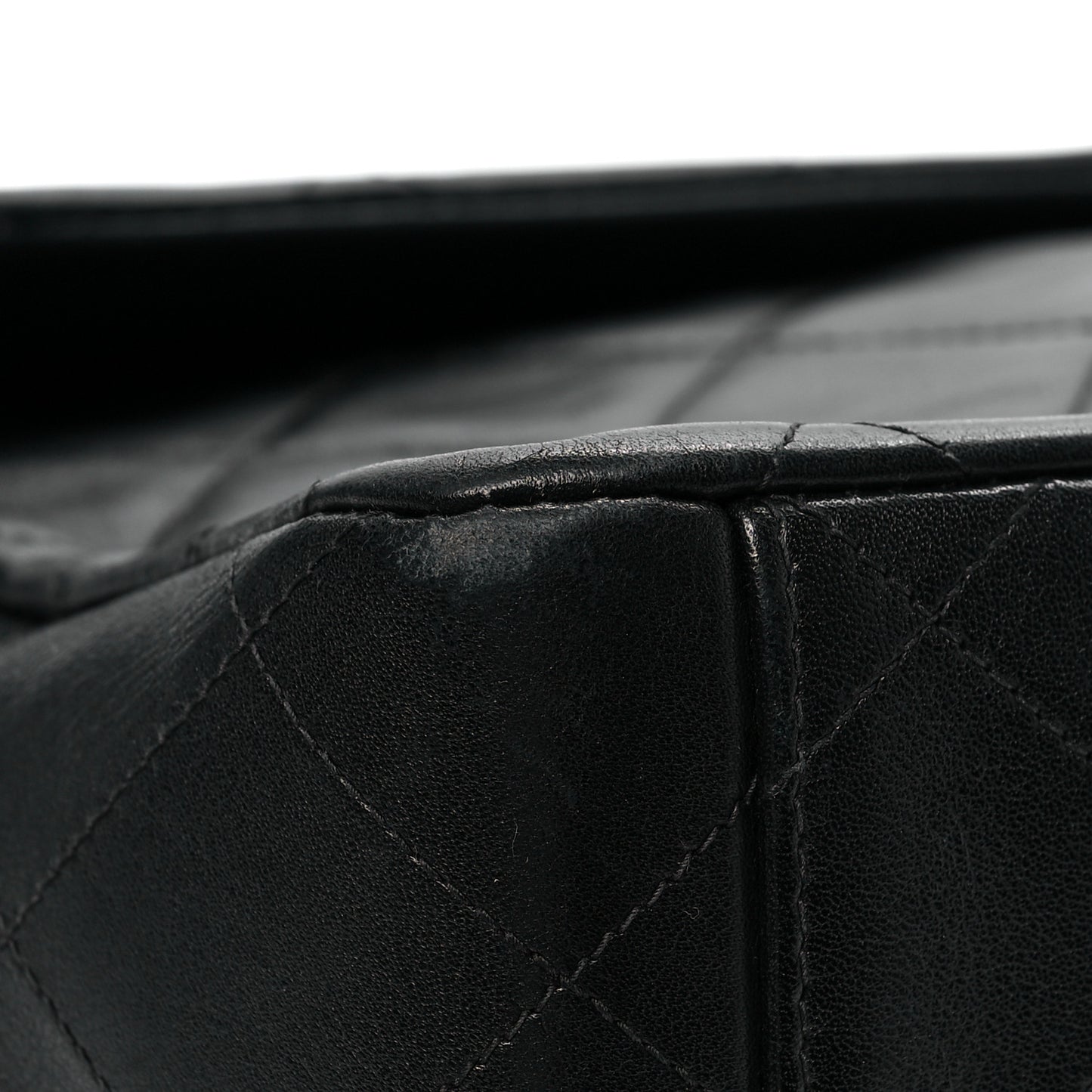 Lambskin Quilted XL Jumbo Single Flap Black