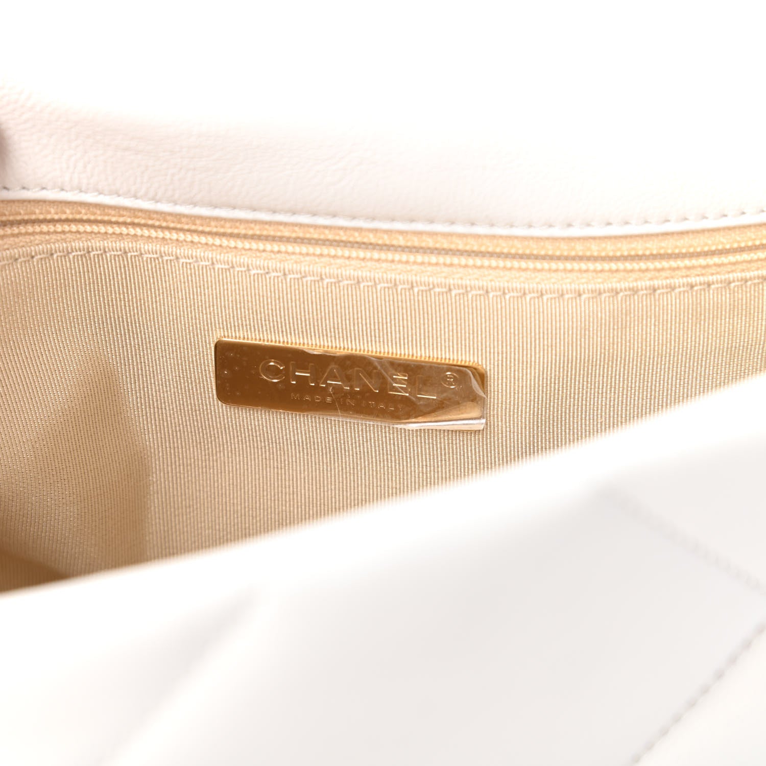 Chanel Goatskin Quilted Medium Chanel 19 Flap White 8 of 10