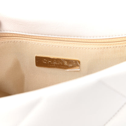 Chanel Goatskin Quilted Medium Chanel 19 Flap White 8 of 10