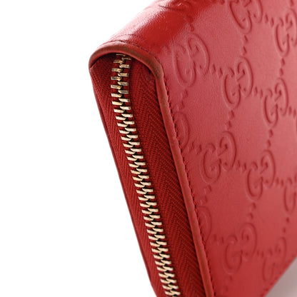 Gucci Guccissima Vitello Tender Zip Around Wallet Sporting Red 14 of 15