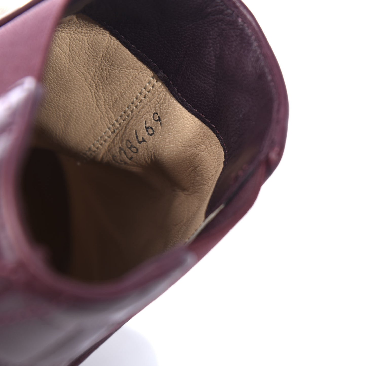 Lambskin Patent Quilted Wedge Ankle Boots 37.5 Burgundy