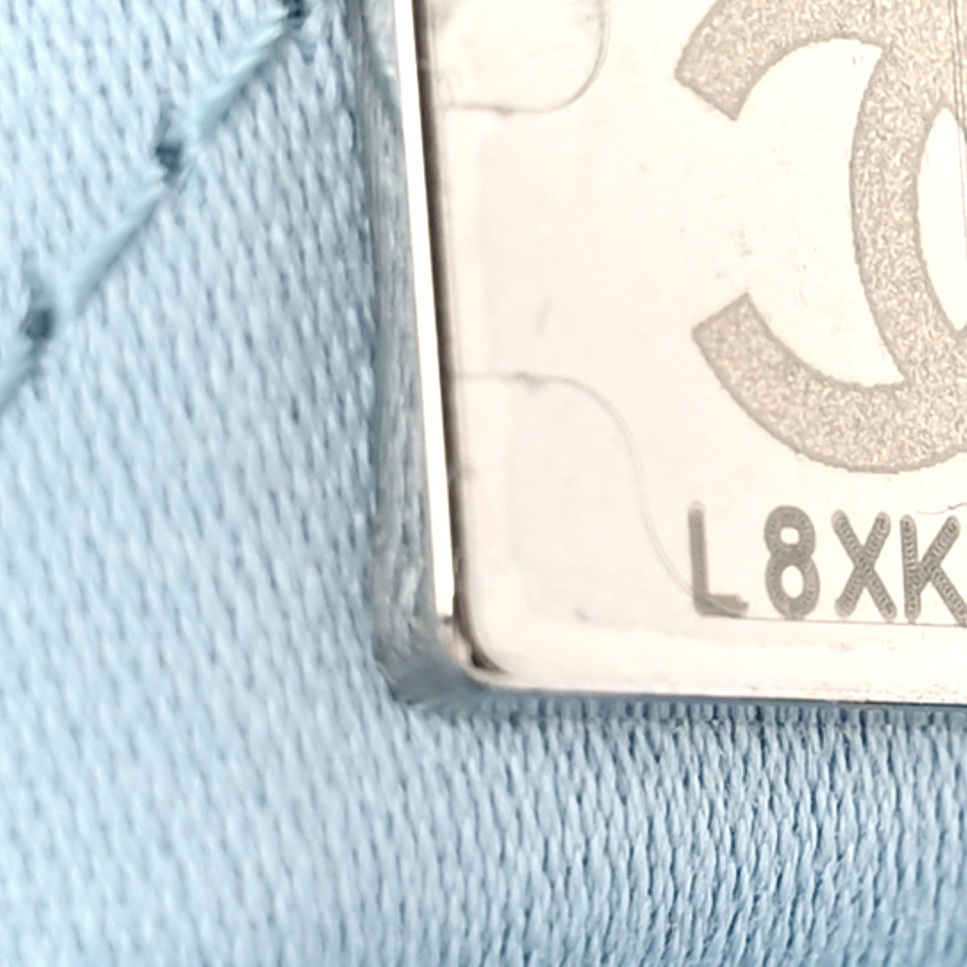 Shiny Calfskin Quilted Mini Chanel 22 Light Blue