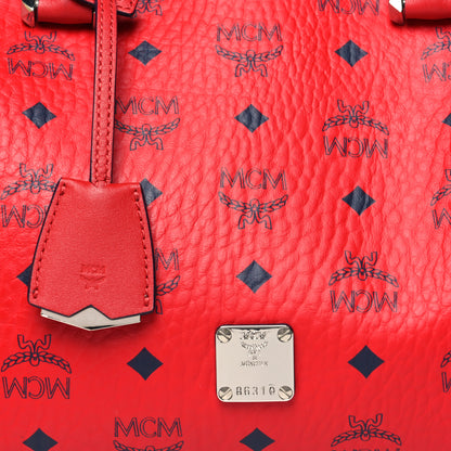 MCM Visetos Medium Essential Boston Bag Red 8 of 14