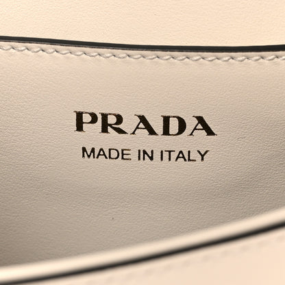 Prada Soft Calfskin Triangle Arque Flap Shoulder Bag White 6 of 9
