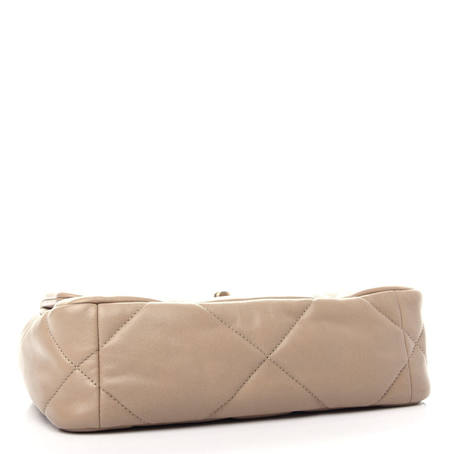 Lambskin Quilted Medium Chanel 19 Flap Dark Beige