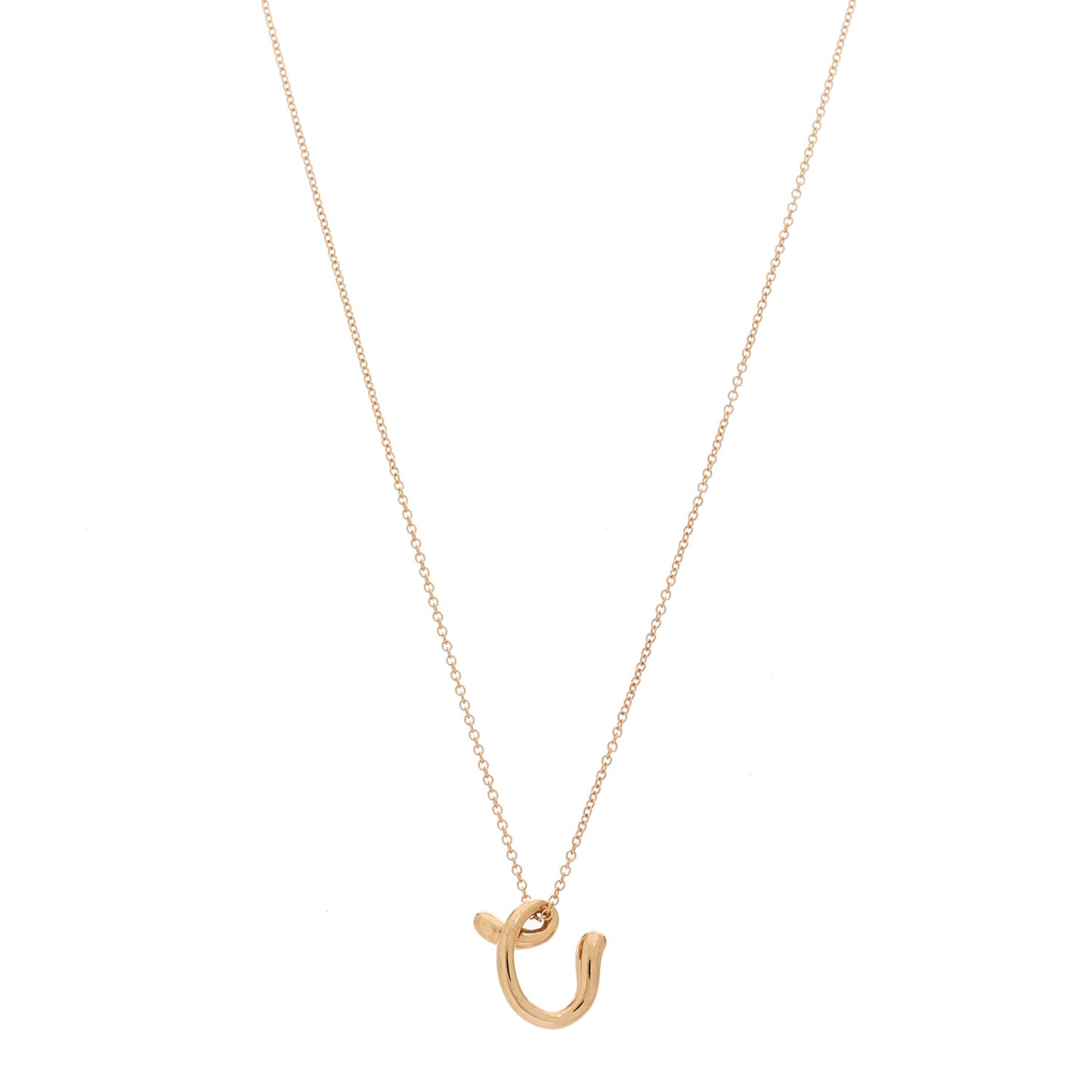 18K Rose Gold Elsa Peretti Mini Alphabet C Pendant