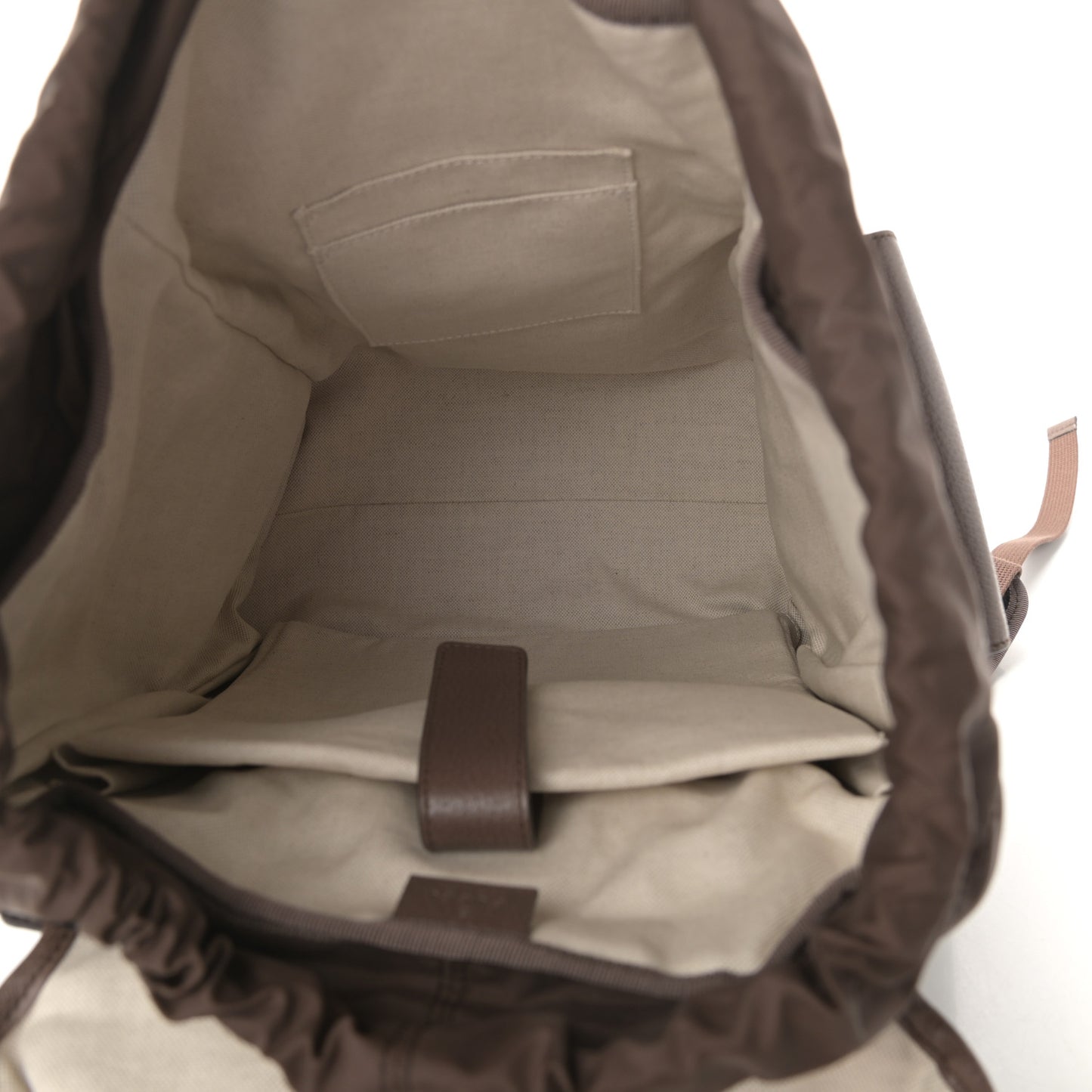 GG Supreme Monogram Medium Ophidia Double Buckle Backpack Brown