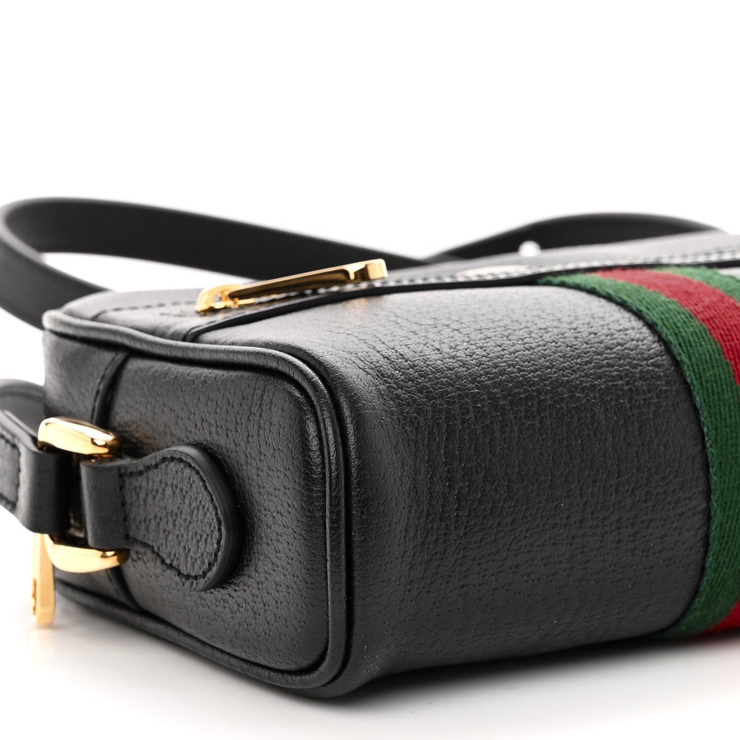 Calfskin Web Mini Ophidia Shoulder Bag Black