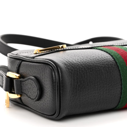 Gucci Calfskin Web Mini Ophidia Shoulder Bag Black 9 of 10
