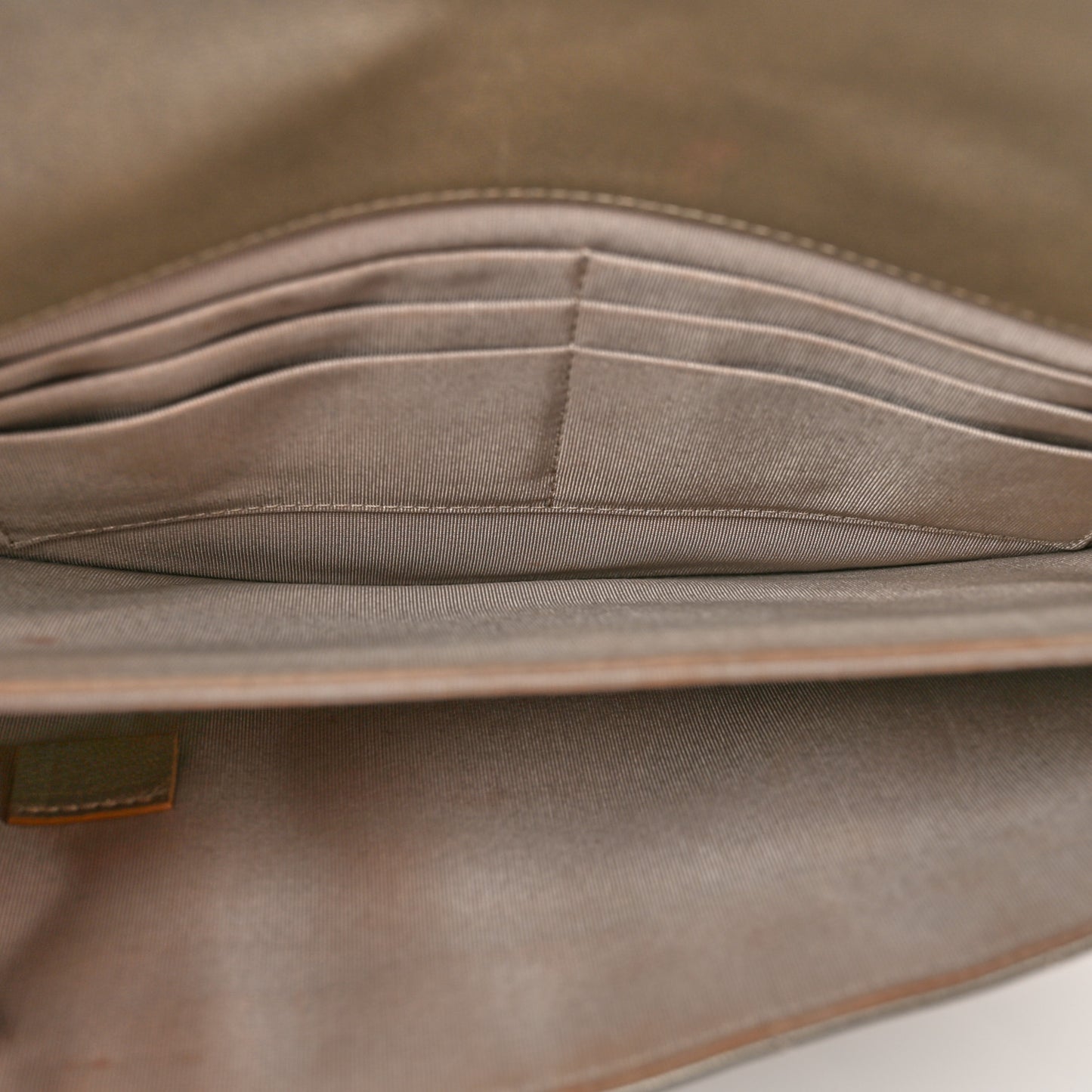 Metallic Lambskin Quilted Half Moon Clutch Gold