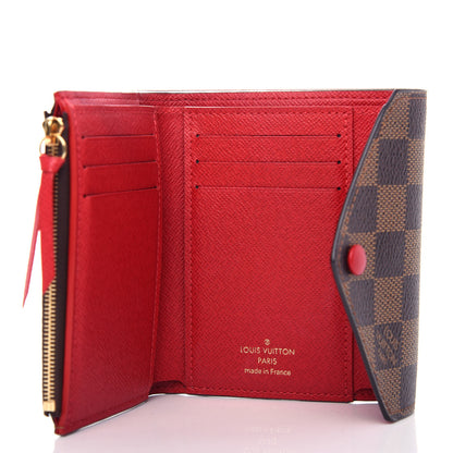 Louis Vuitton Damier Ebene Victorine Wallet Red 5 of 9