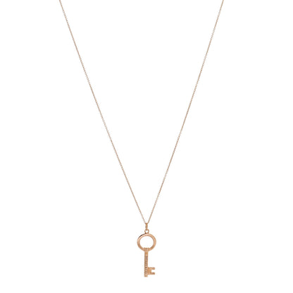Tiffany 18K Rose Gold Small Open Round Key Pendant Necklace 1 of 4