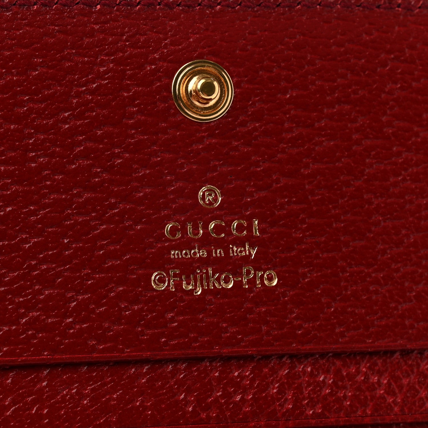Gucci X DORAEMON Mini Vintage GG Supreme Monogram Card Case Wallet Beige Cherry Red 6 of 8