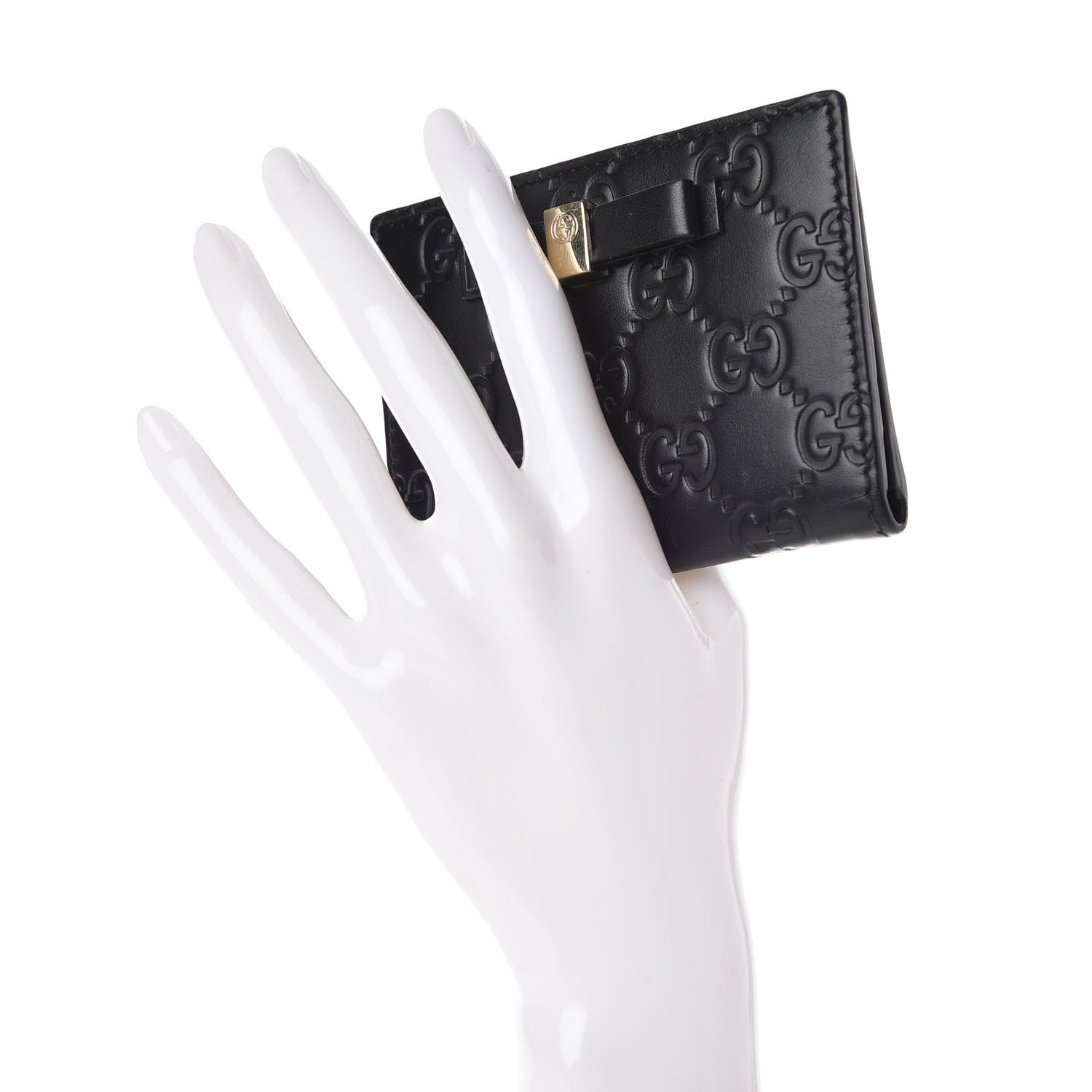 Gucci Guccissima Bow Train Pass Case Black 2 of 7