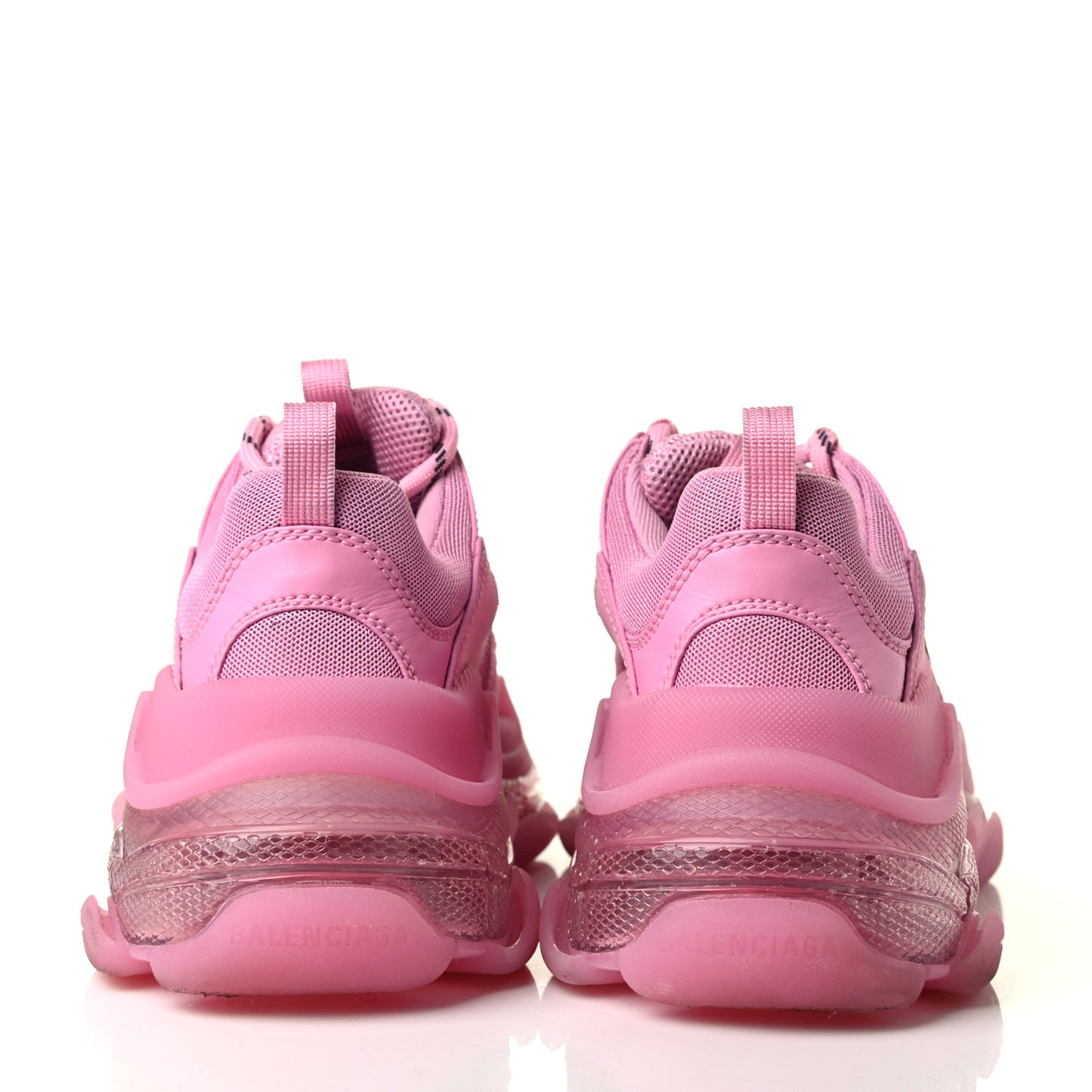 Fabric Mesh Clear Sole Womens Triple S Sneakers 38 Pink