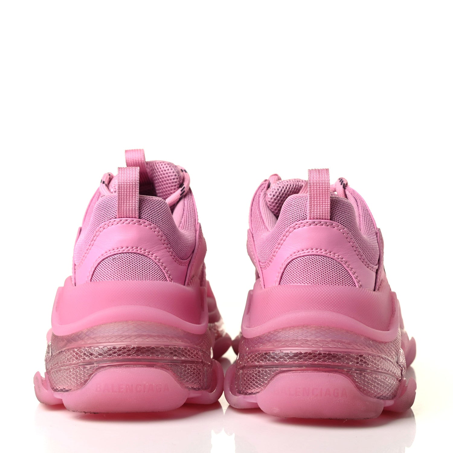 Balenciaga Fabric Mesh Clear Sole Womens Triple S Sneakers 38 Pink 6 of 12