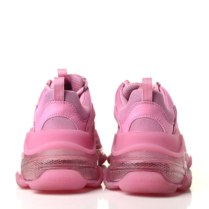 Balenciaga Fabric Mesh Clear Sole Womens Triple S Sneakers 38 Pink 6 of 12