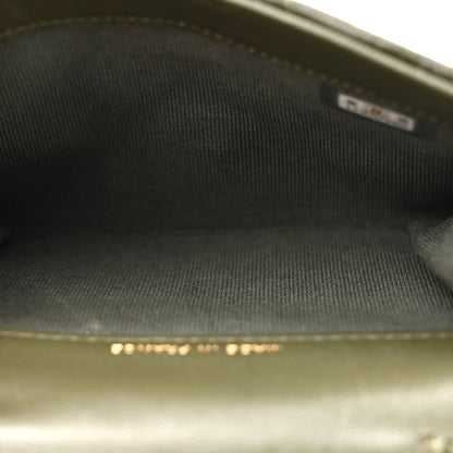Chanel Lambskin Quilted Small Flap Zip Wallet Dark Green 5 of 8
