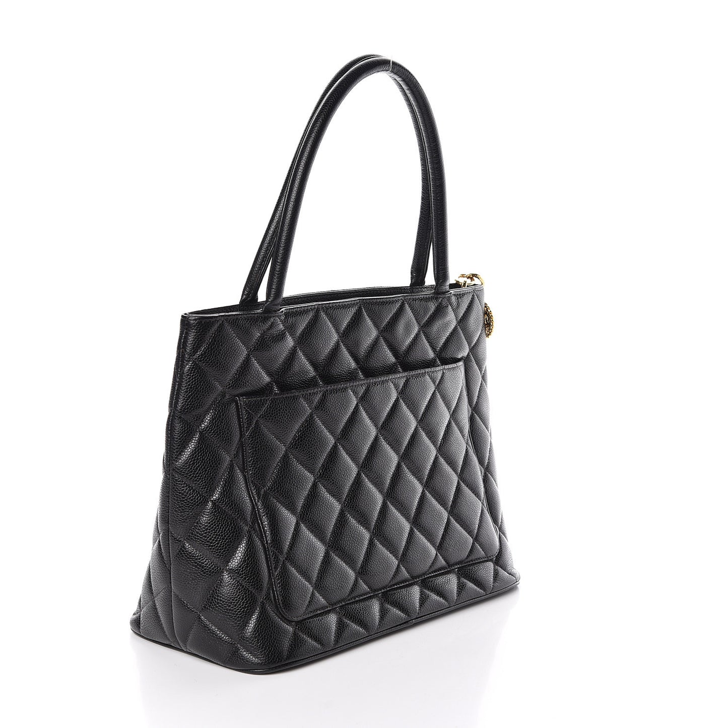 Caviar Quilted Medallion Tote Black