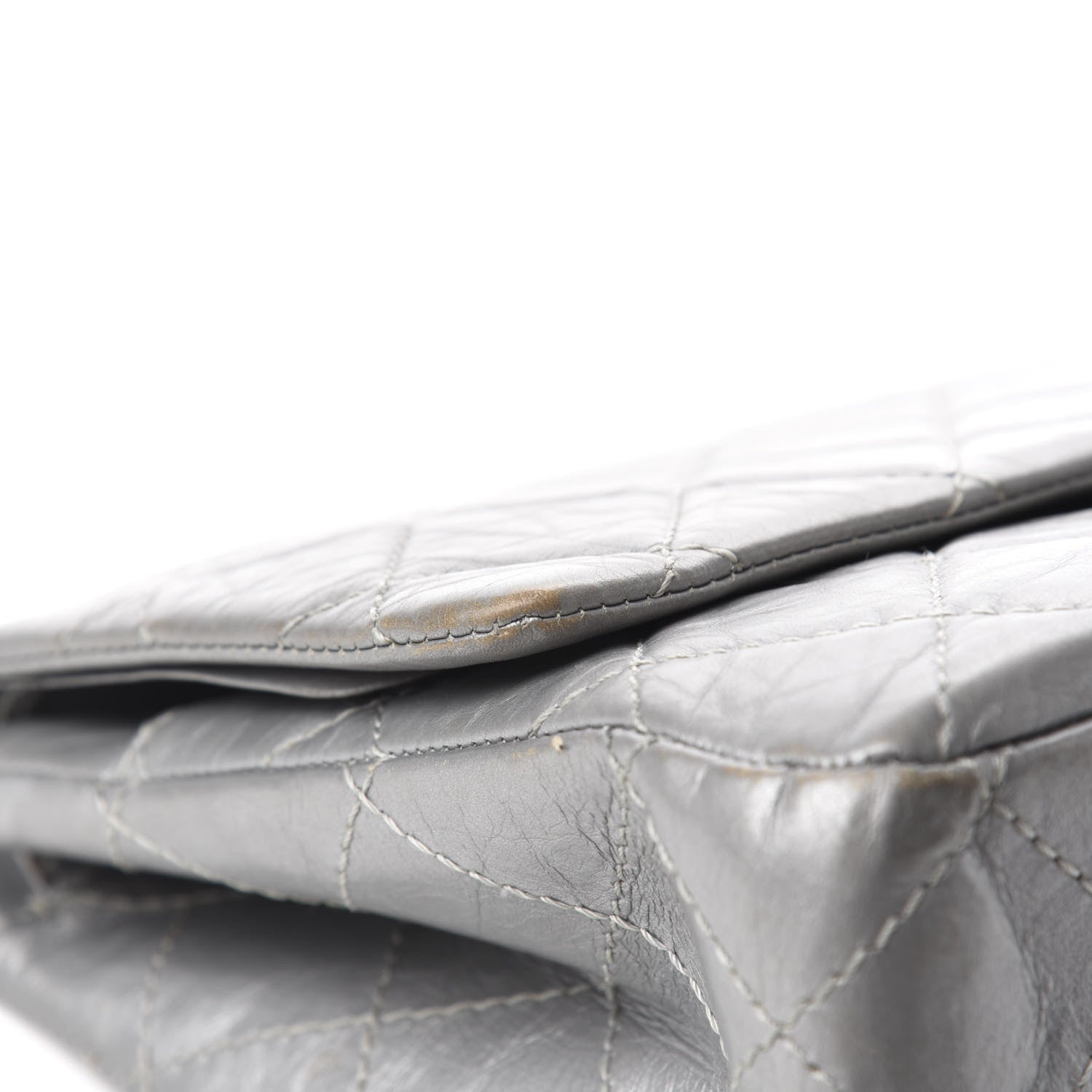 Chanel Metallic Aged Calfskin Quilted 2.55 Reissue 227 Flap Argent Fonce 19 of 23
