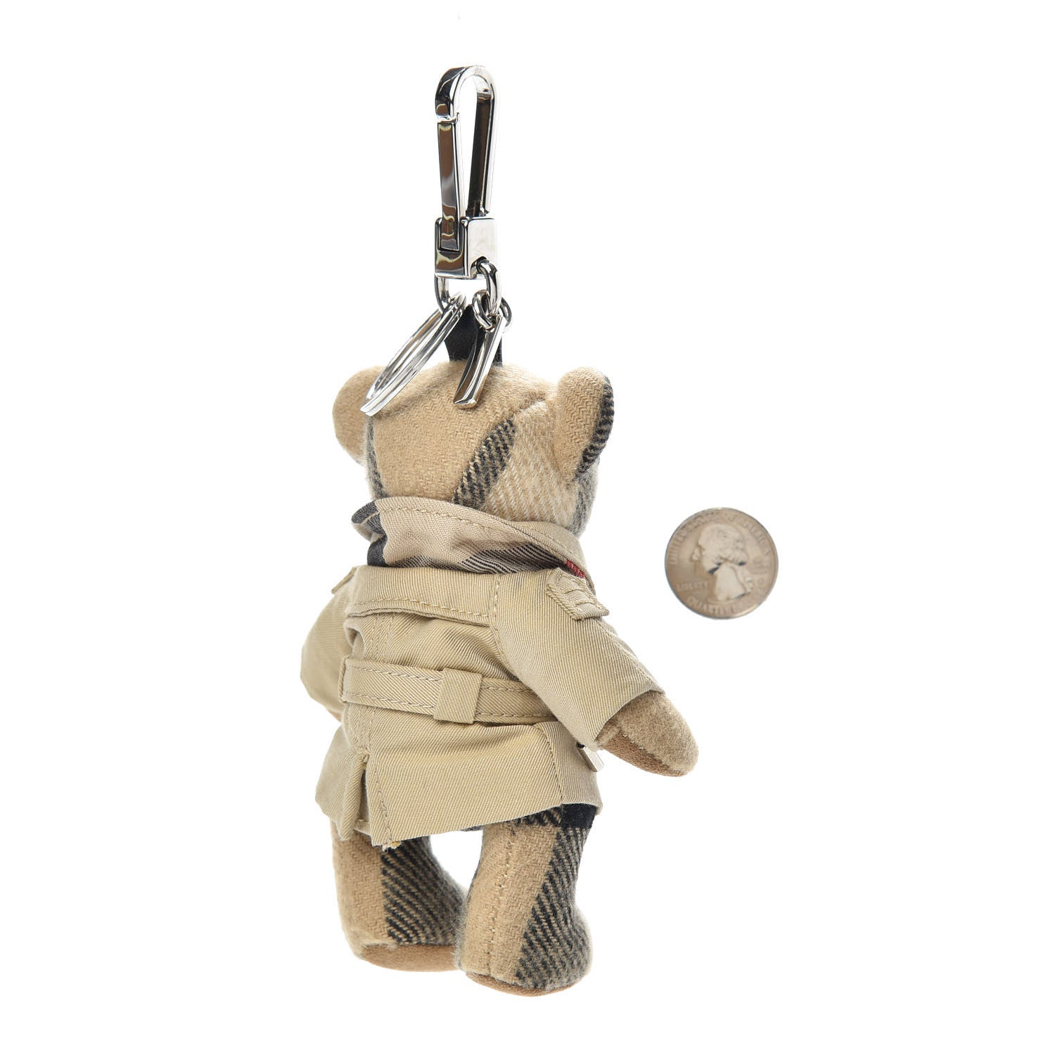 Burberry Cashmere Thomas Trench Teddy Bear Keychain Charm Camel 2 of 3