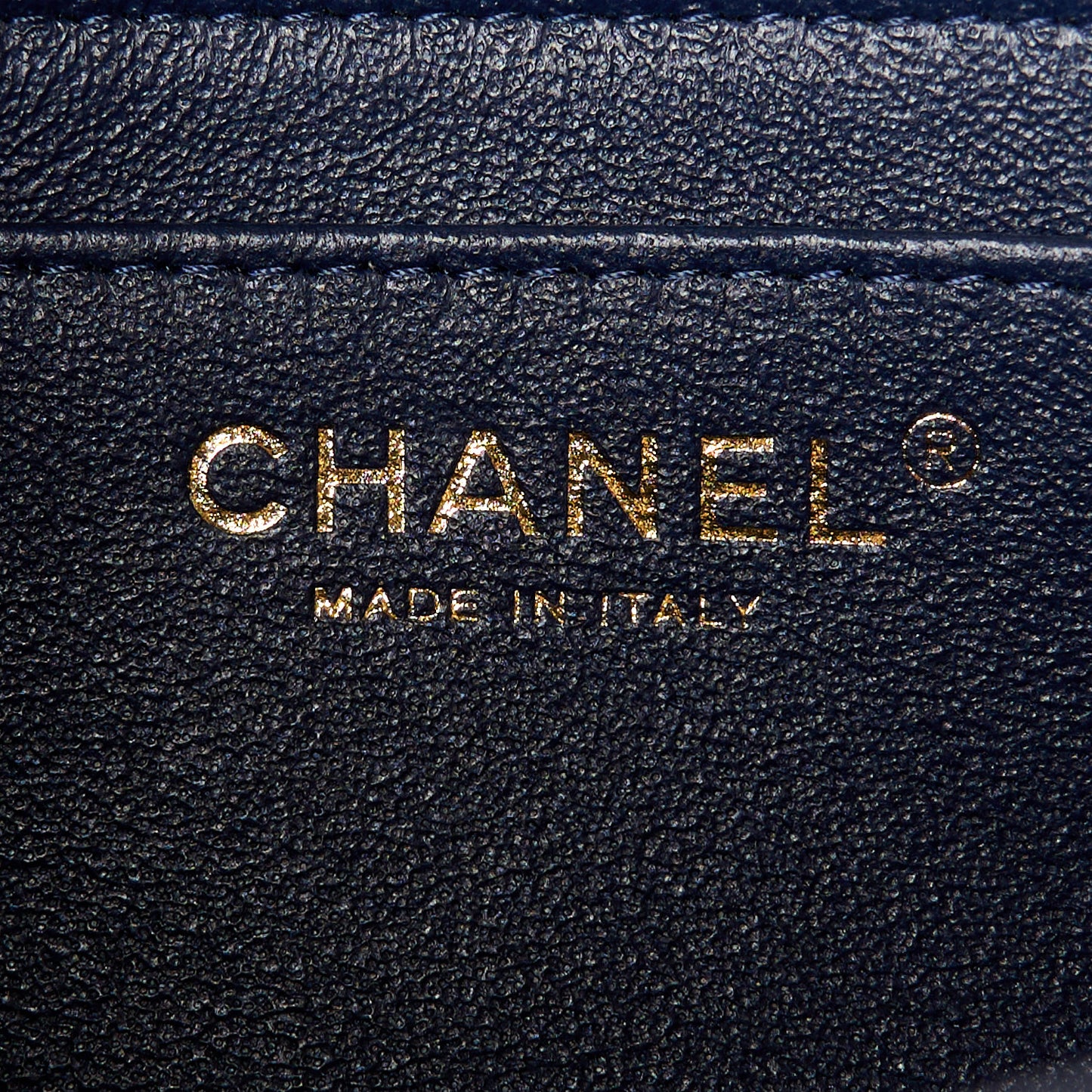 Lambskin Quilted Mini Rectangular Flap Dark Navy Blue
