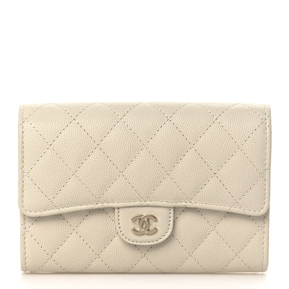 Chanel Caviar Quilted Medium Flap Wallet White 1 of 9