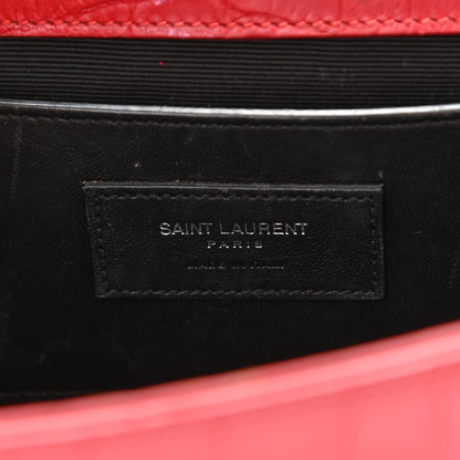 Saint Laurent Calfskin Crocodile Embossed Medium Classic Monogram Kate Tassel Satchel Red 7 of 16