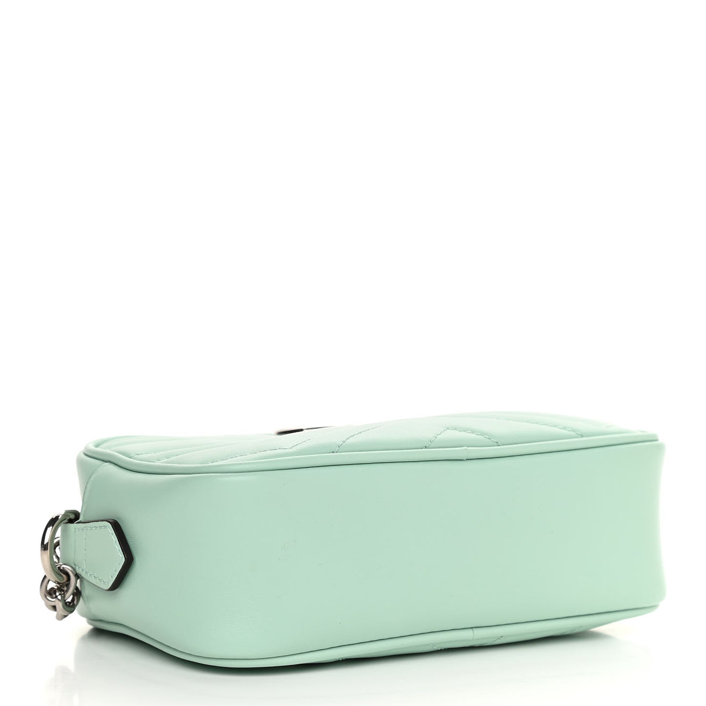 Calfskin Matelasse Mini GG Marmont Chain Shoulder Bag Water Green