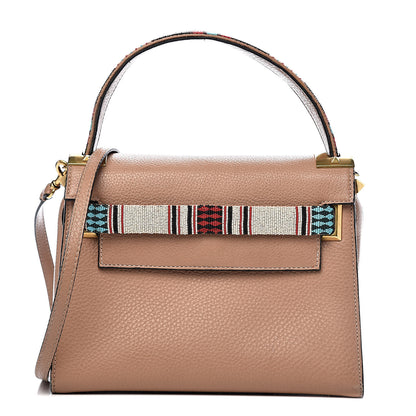 Valentino Garavani Pebbled Calfskin Beaded Small My Rockstud Frame Bag Soft Noisette 1 of 11