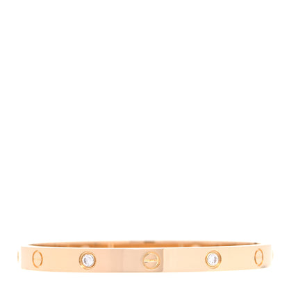 Cartier 18K Yellow Gold 4 Diamond LOVE Bracelet 18 1 of 8