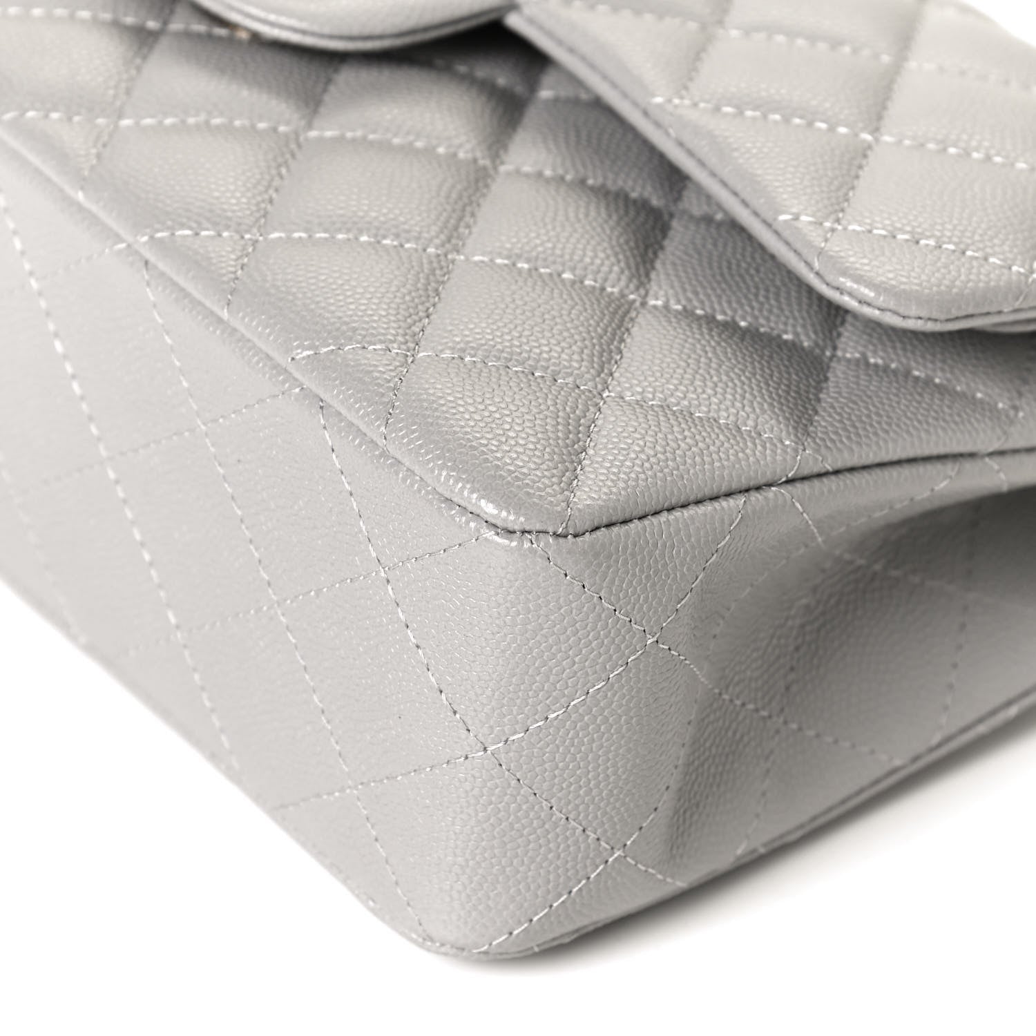 Chanel Caviar Quilted Small Double Flap Grey 10 of 10