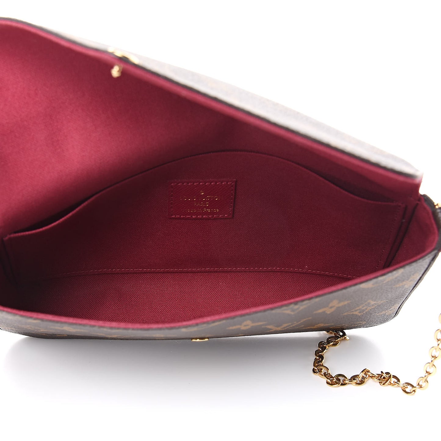 Monogram Pochette Felicie Chain Wallet Fuchsia